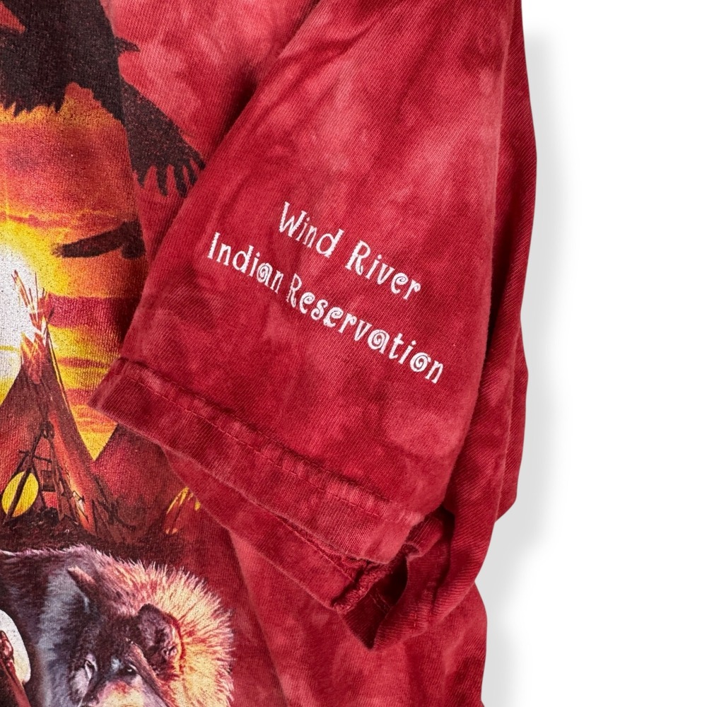 The Mountain Y2K Wind River T Shirt Mens Size XL Native American Western Wolf - Picture 2 of 11